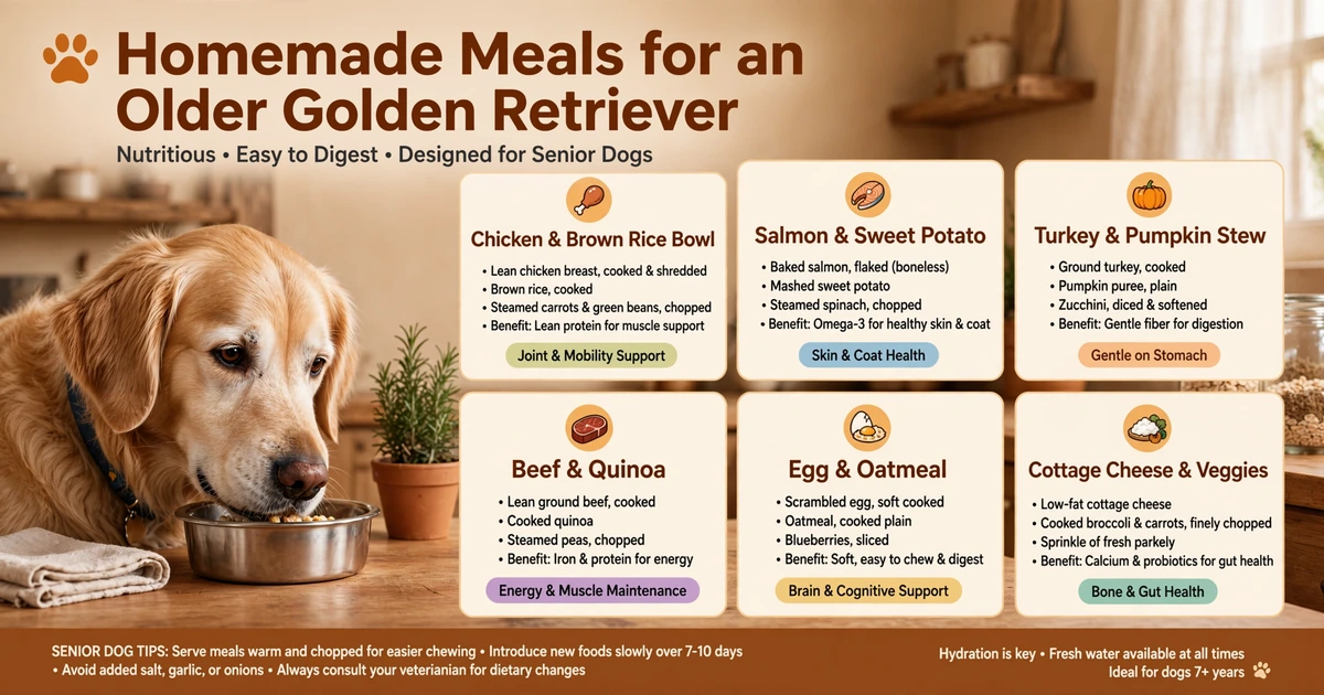Homemade Meals for an Older Golden Retriever