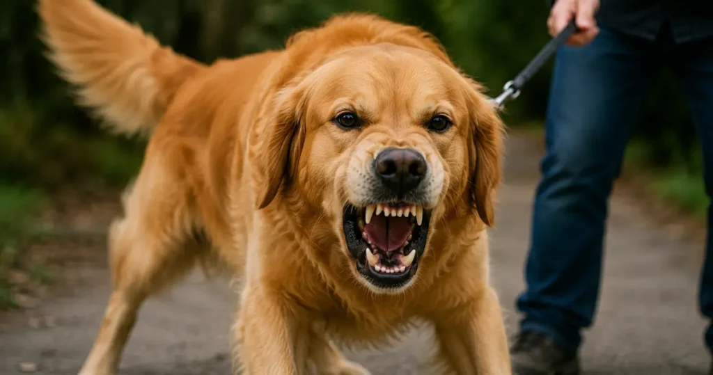 Aggressive golden retriever