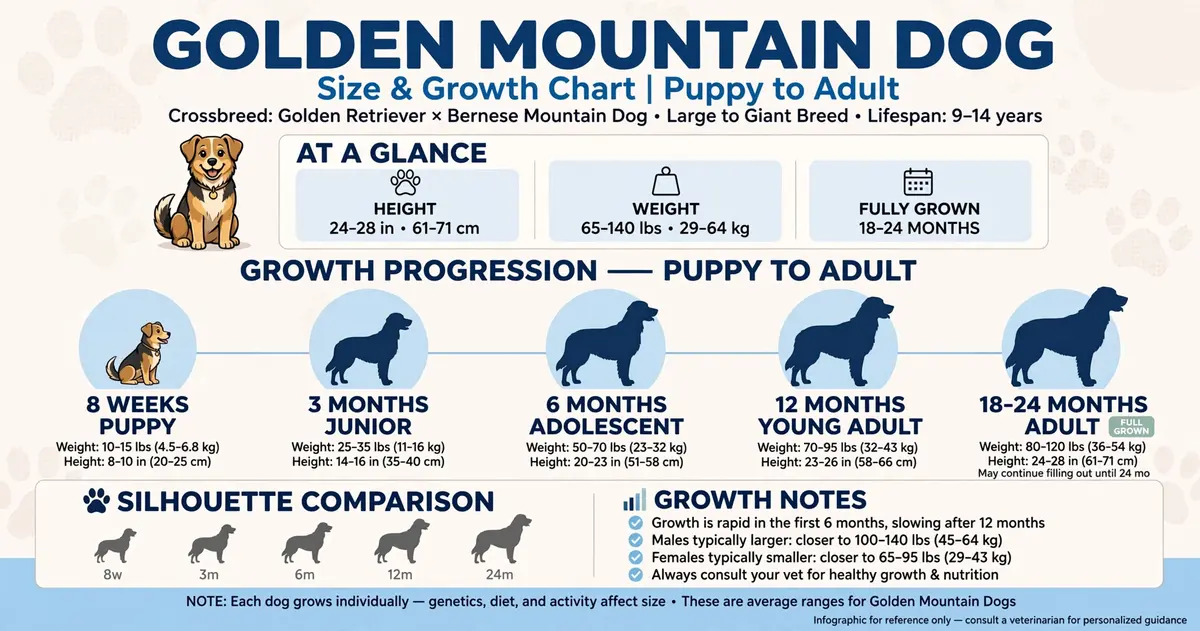 Size and Growth: How Big Does a Golden Mountain Dog Get?