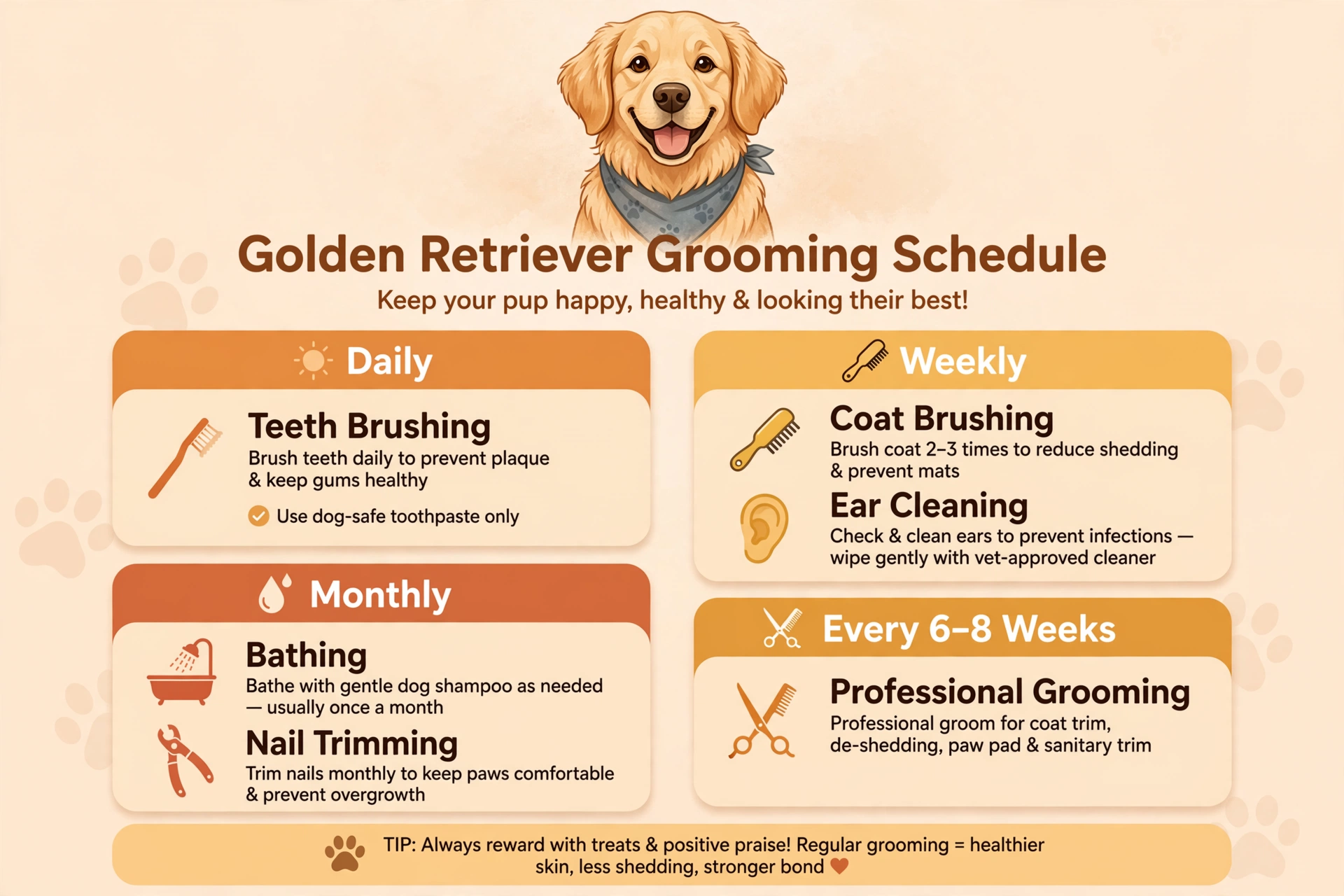 goldens Grooming Schedule & Frequency