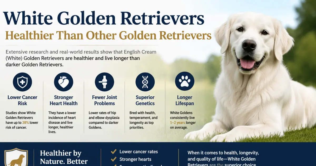 White Golden Retrievers Healthier Than Other Golden Retrievers