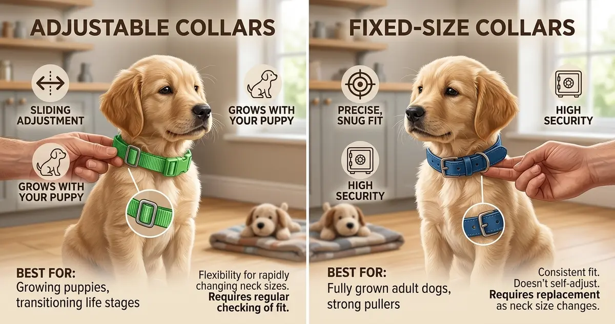 Adjustable Collars vs. Fixed-Size Collars dog golden