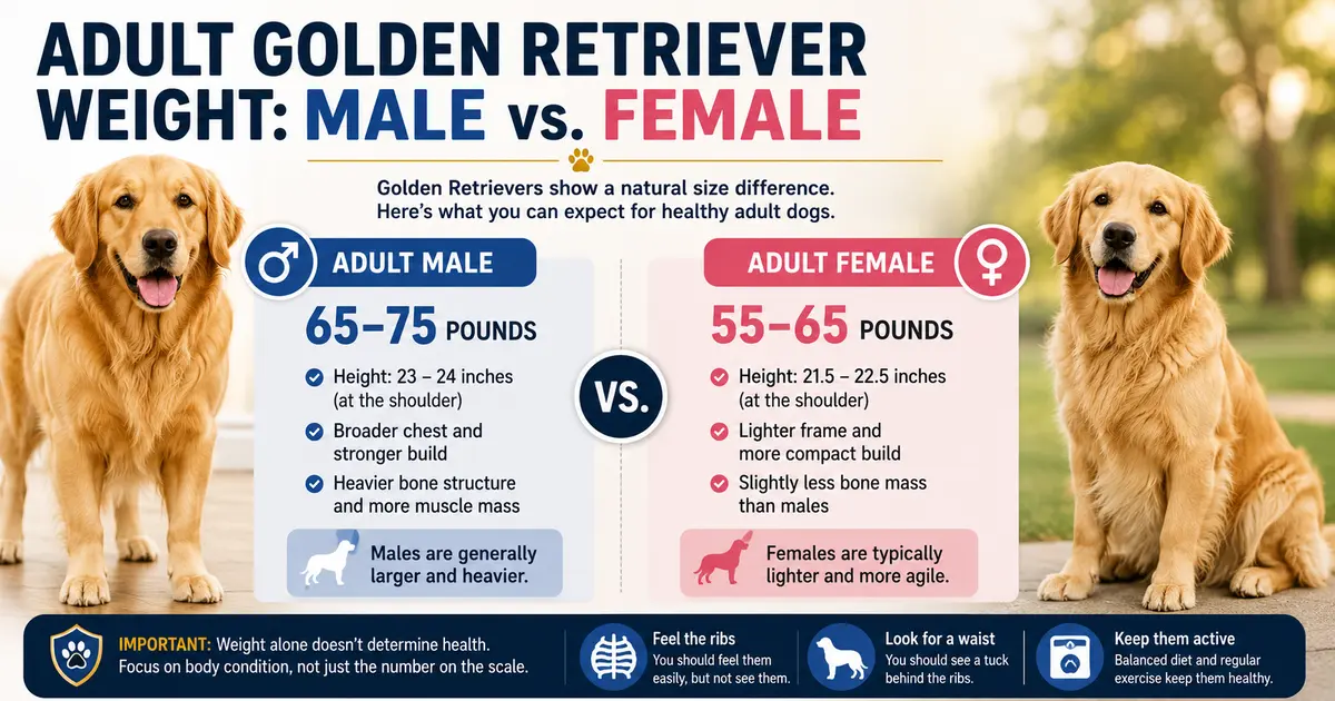 Adult Golden Retriever Weight Male vs. Female