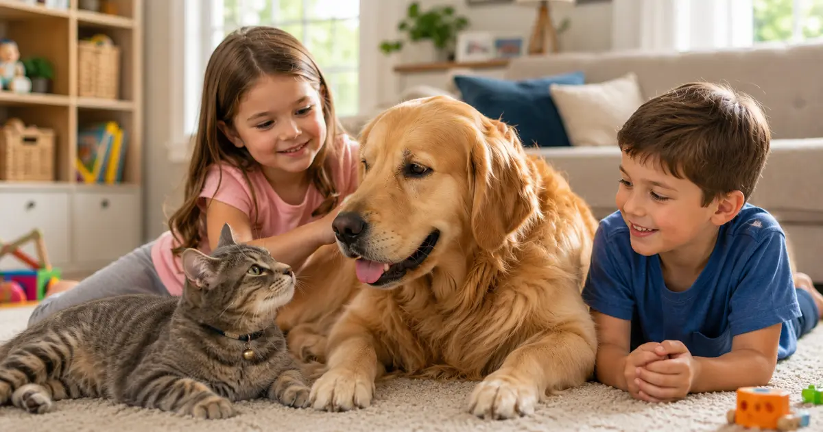 Cozy Family Moments with Pets