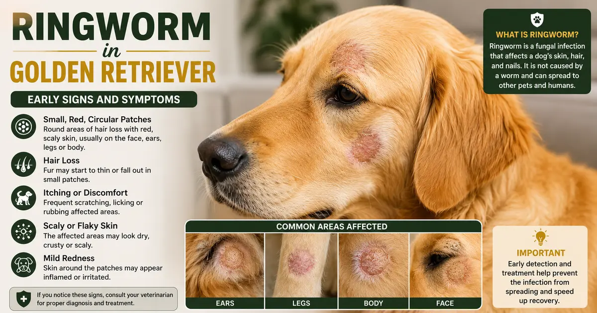 Early Signs and Symptoms in goldens dog of ringwrom