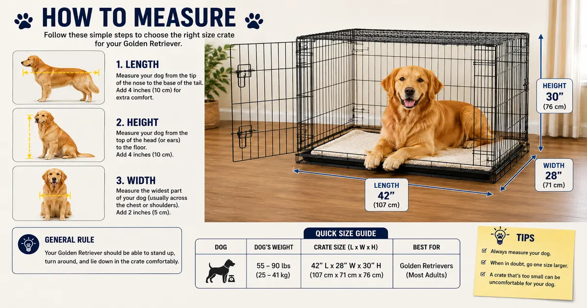 Golden Retriever Crate Measuring Guide