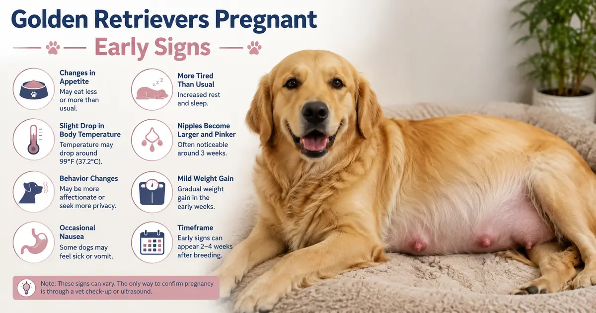 Golden Retriever Pregnancy Signs Infographic