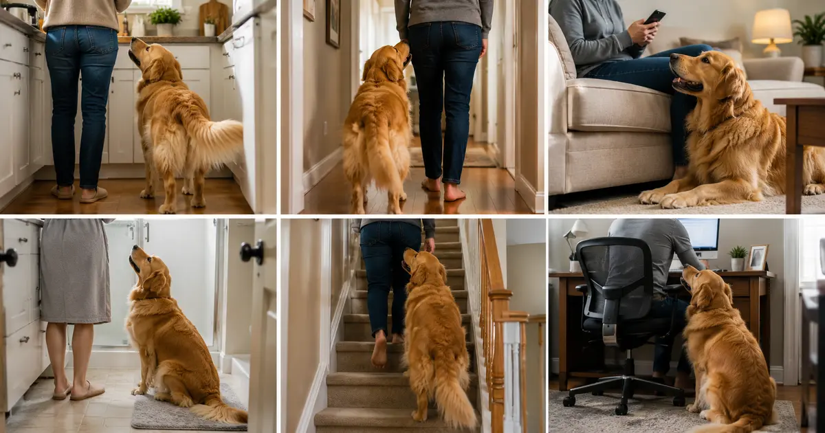 Golden Retriever Puppy Follow Me Everywhere