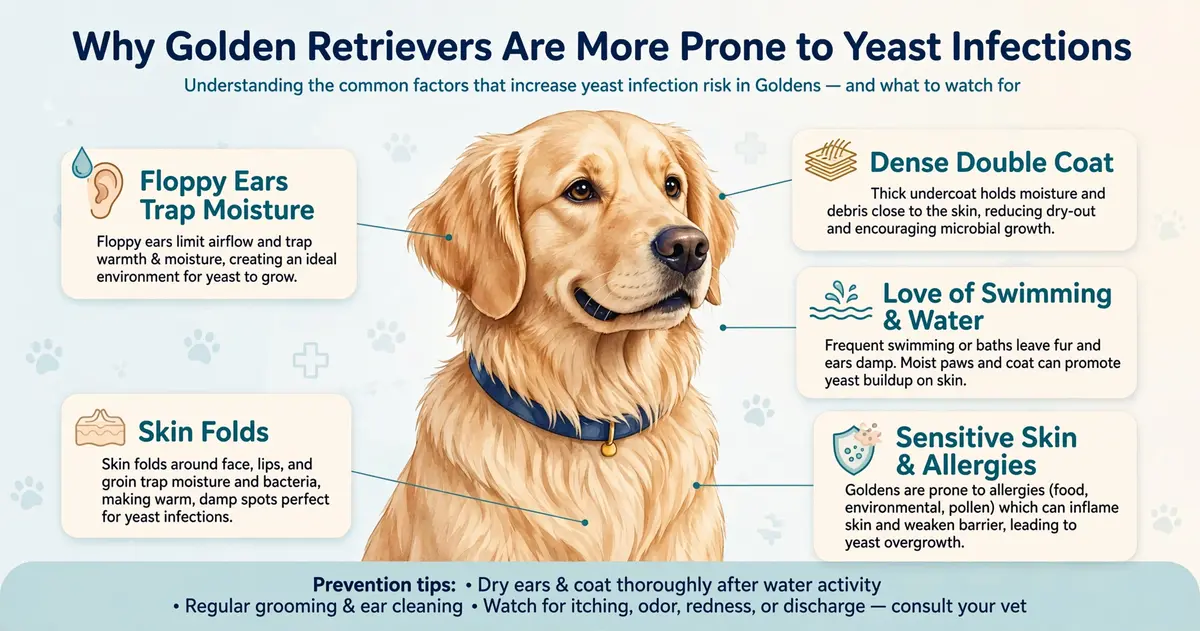Why Golden Retrievers Are More Prone to Yeast Infections