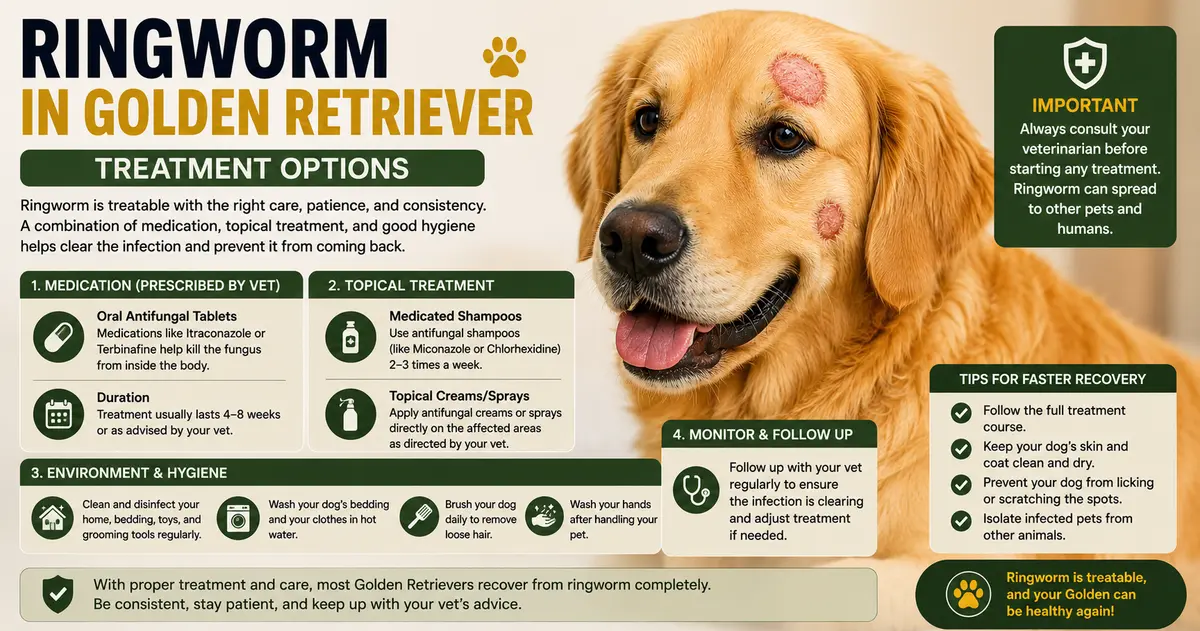 Treatment Options in goldens dog of ringwrom