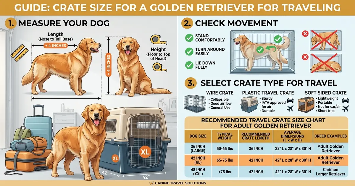 Crate Size for Travel and Flying for dogs