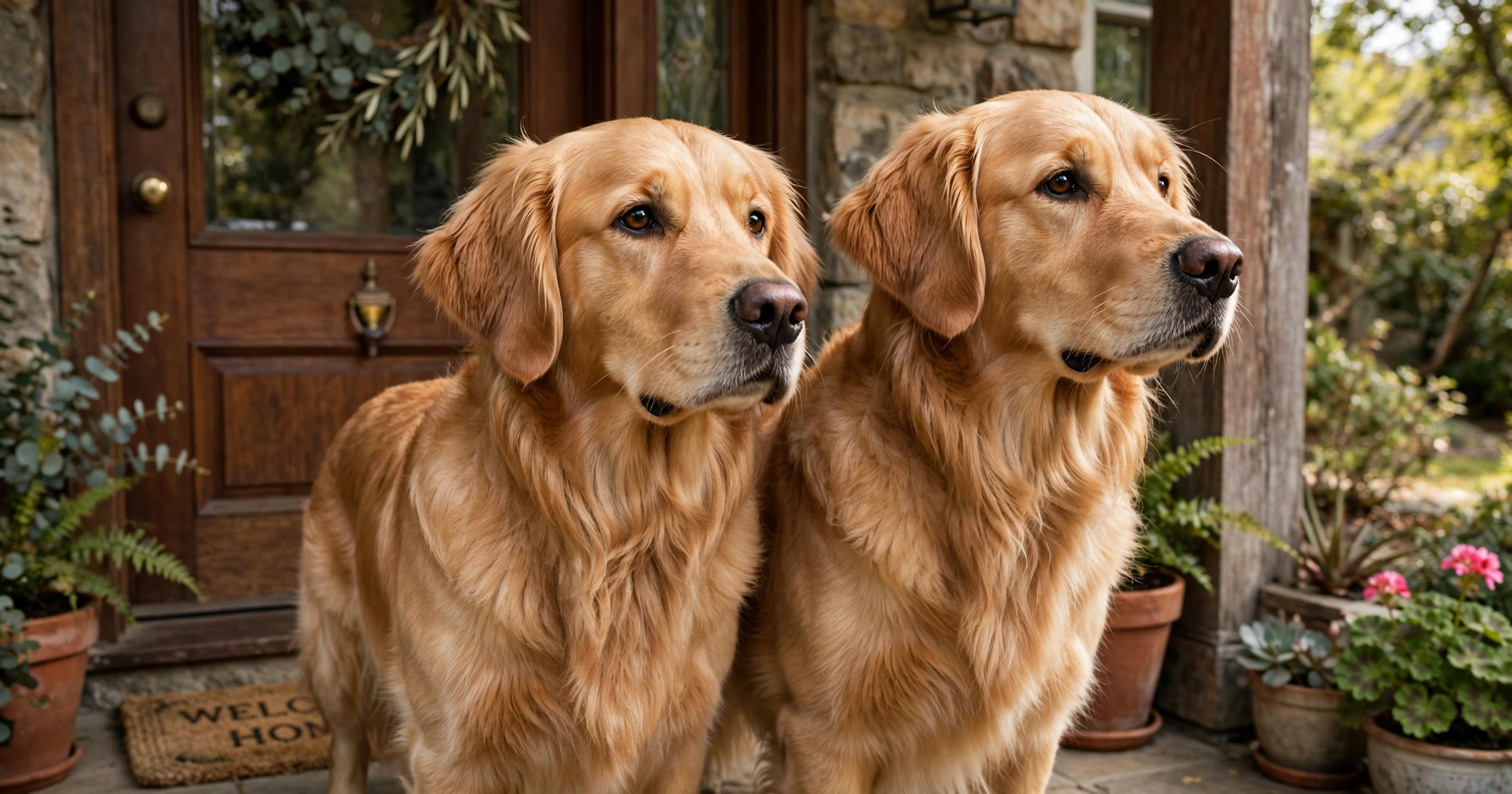 Being Protective golden retriever