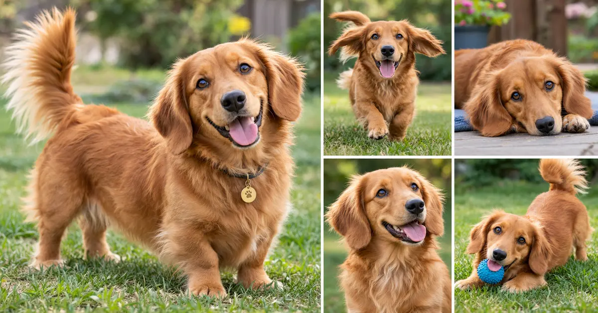 Golden Doxie Retriever Photo Collage