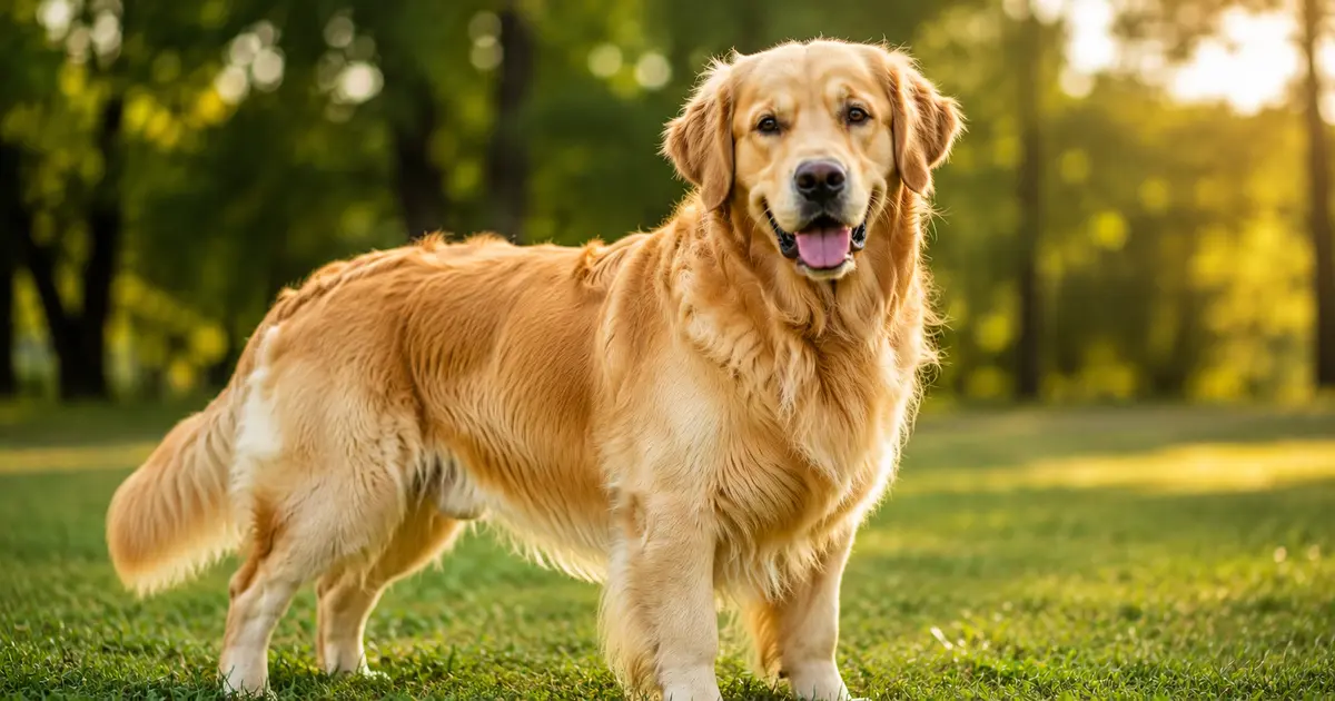 Golden Retriever in Golden Hour