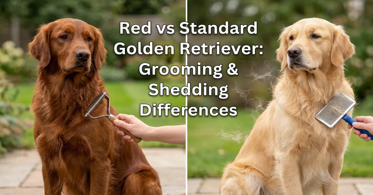 Grooming and Shedding red and golden retriver 
