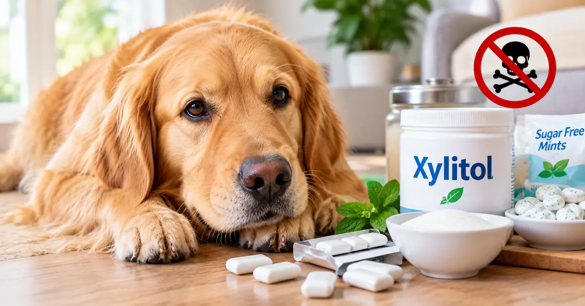Golden Retriever and Xylitol Warning