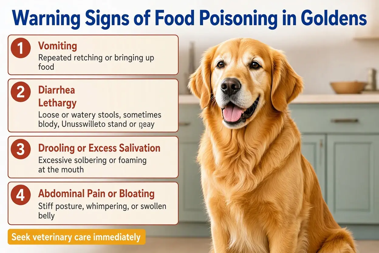 Warning Signs of Food Poisoning in Goldens